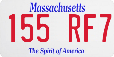 MA license plate 155RF7