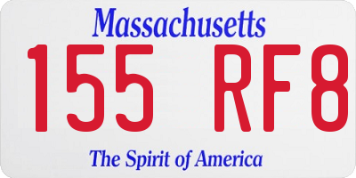 MA license plate 155RF8