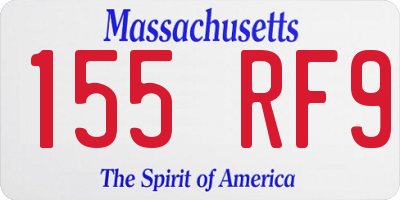MA license plate 155RF9