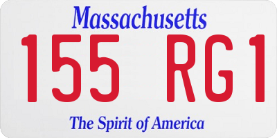 MA license plate 155RG1