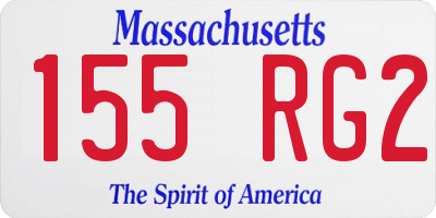 MA license plate 155RG2
