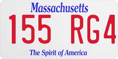 MA license plate 155RG4