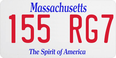 MA license plate 155RG7