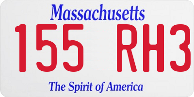 MA license plate 155RH3