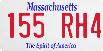 MA license plate 155RH4