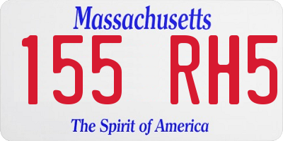 MA license plate 155RH5