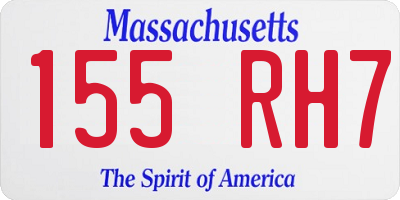 MA license plate 155RH7