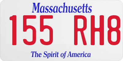 MA license plate 155RH8