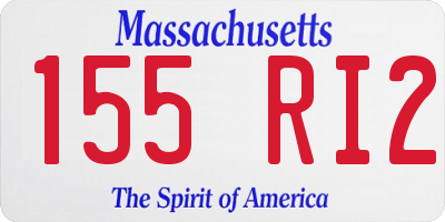 MA license plate 155RI2