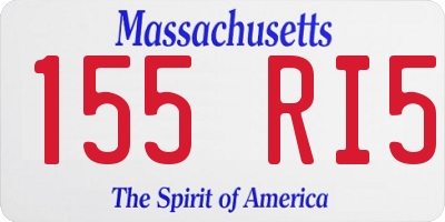 MA license plate 155RI5