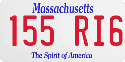 MA license plate 155RI6