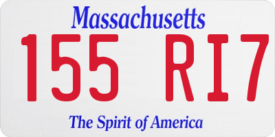 MA license plate 155RI7