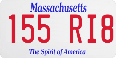 MA license plate 155RI8