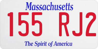 MA license plate 155RJ2