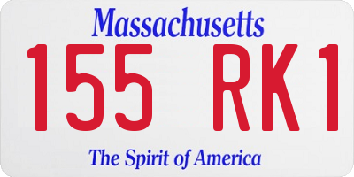 MA license plate 155RK1