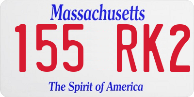 MA license plate 155RK2