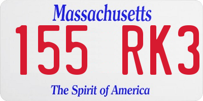 MA license plate 155RK3