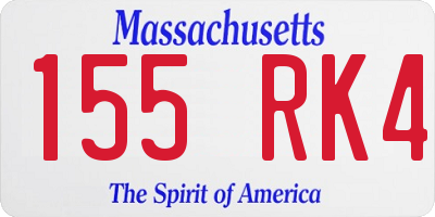 MA license plate 155RK4