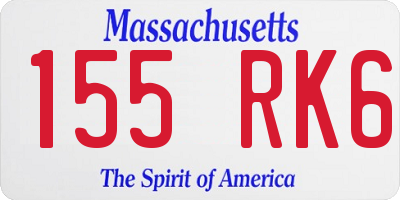 MA license plate 155RK6