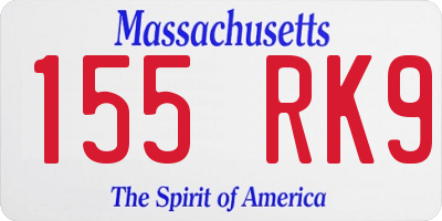 MA license plate 155RK9