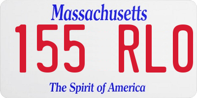 MA license plate 155RL0