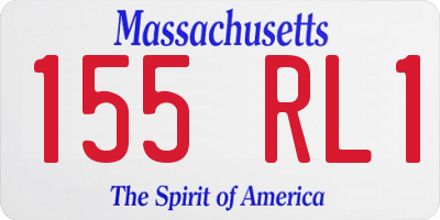 MA license plate 155RL1