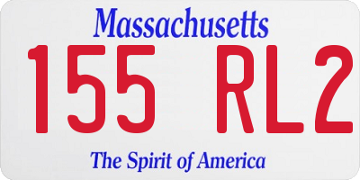 MA license plate 155RL2