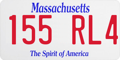 MA license plate 155RL4