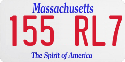 MA license plate 155RL7