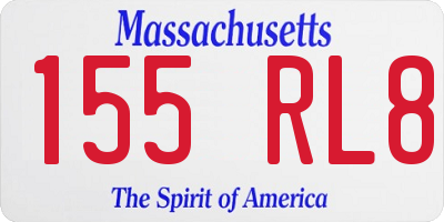 MA license plate 155RL8