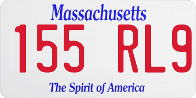 MA license plate 155RL9