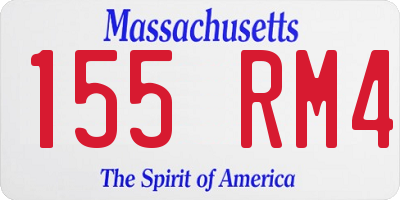 MA license plate 155RM4
