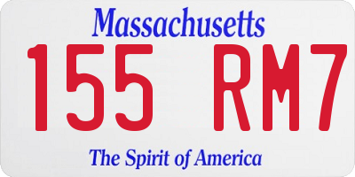 MA license plate 155RM7