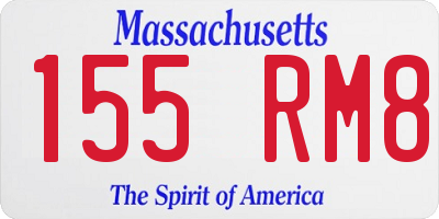 MA license plate 155RM8