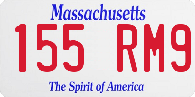MA license plate 155RM9