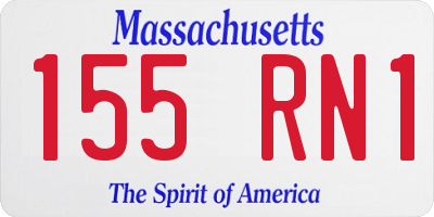 MA license plate 155RN1
