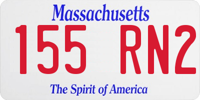 MA license plate 155RN2