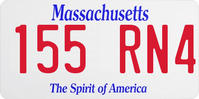 MA license plate 155RN4