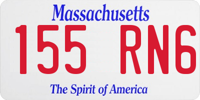 MA license plate 155RN6
