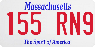 MA license plate 155RN9