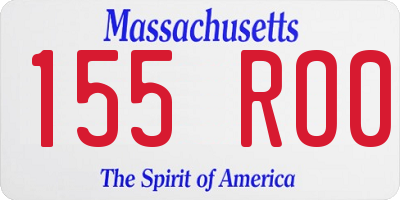 MA license plate 155RO0