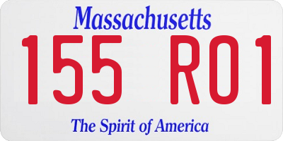 MA license plate 155RO1