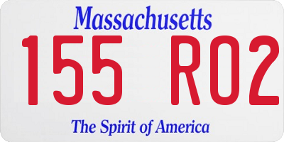 MA license plate 155RO2