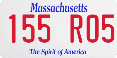 MA license plate 155RO5