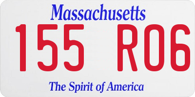 MA license plate 155RO6
