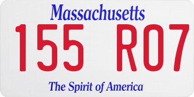 MA license plate 155RO7