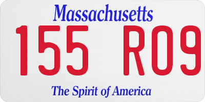 MA license plate 155RO9