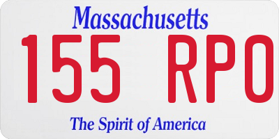 MA license plate 155RP0