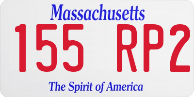 MA license plate 155RP2