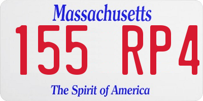 MA license plate 155RP4